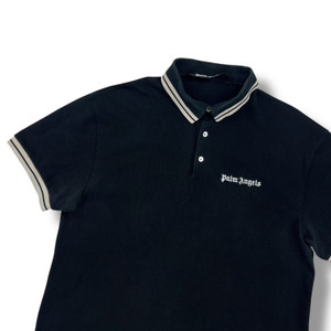 Palm Angels Embroidered Logo Black Polo Shirt 