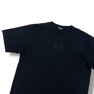 Balenciaga Crest Embroidered Black T Shirt