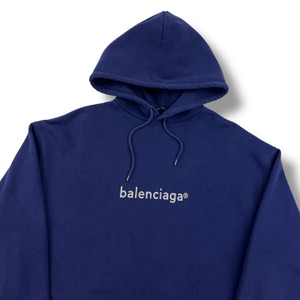 Balenciaga Copyright Logo Blue Hoodie 