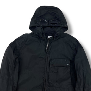 C.P. Company Chrome-R Garment Dyed Black Goggle Jacket 