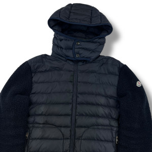 Moncler Navy Fleece / Padded Hybrid Jacket 