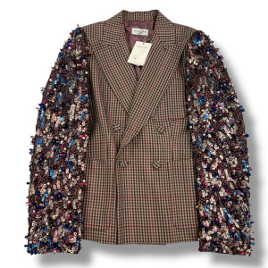 Dries Van Noten Beaume Embellished Check Wool Blazer
