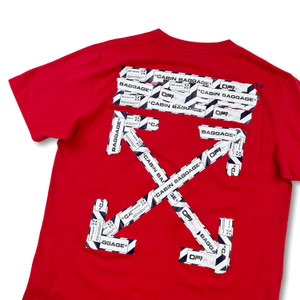 Off-White Airport Tape Arrows Red T Shirt