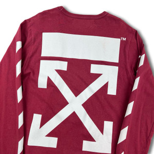 Off-White Burgundy Arrows Long Sleeve T Shirt  