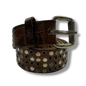 Diesel Brown Leather Studded Belt 