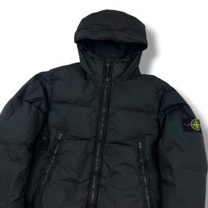 Stone Island Black Garment Dyed Crinkle Reps NY Down Jacket 