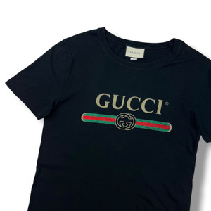 Gucci Printed Logo T Shirt Black 