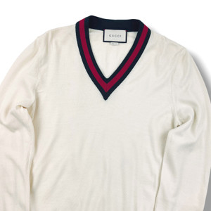 Gucci Cream V Neck Sweater