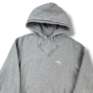 Stussy Grey Embroidered Logo Hoodie