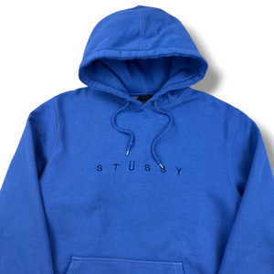 Stussy Embroidered Logo Blue Hoodie