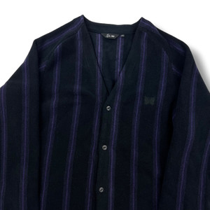 Needles x Uniqlo Black Purple Striped Cardigan 