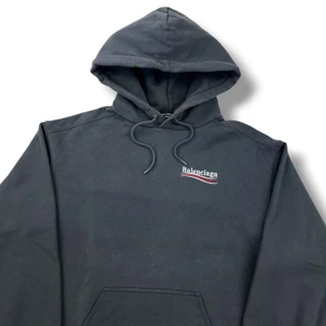Balenciaga Embroidered Campaign Logo Grey Hoodie