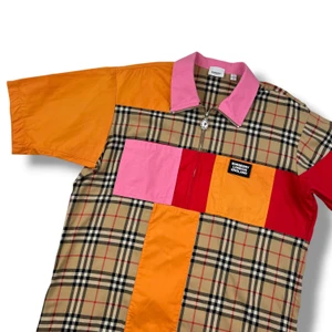 Burberry Multi Check Zip Polo Shirt