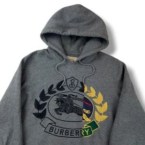 Burberry Crest Embroidered Grey Hoodie