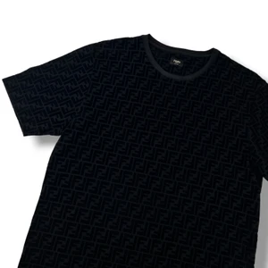 Fendi FF Velour Black T Shirt