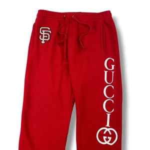 Gucci Printed Logo Red Sweatpants