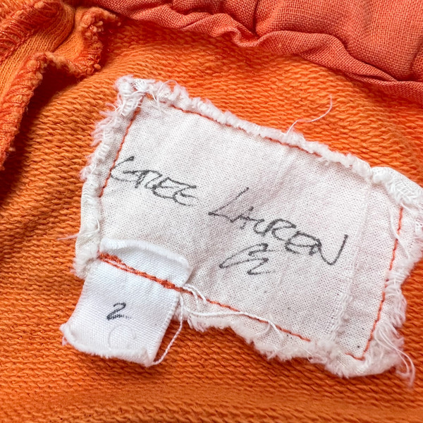 Greg Lauren Orange Fleece Tent Shorts 