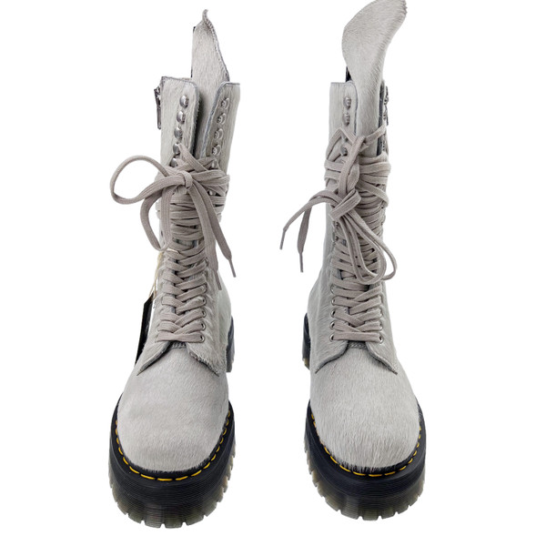 Rick Owens x Dr. Martens 1918 Hair On Lace Up Platform Boots