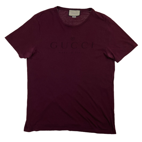 Gucci Made In Italy Burgundy T Shirt 