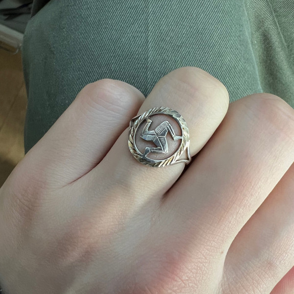 Sterling Silver Isle Of Man Ring 