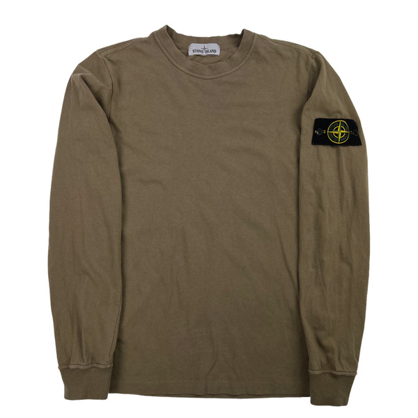 Stone Island Khaki Long Sleeve T Shirt 