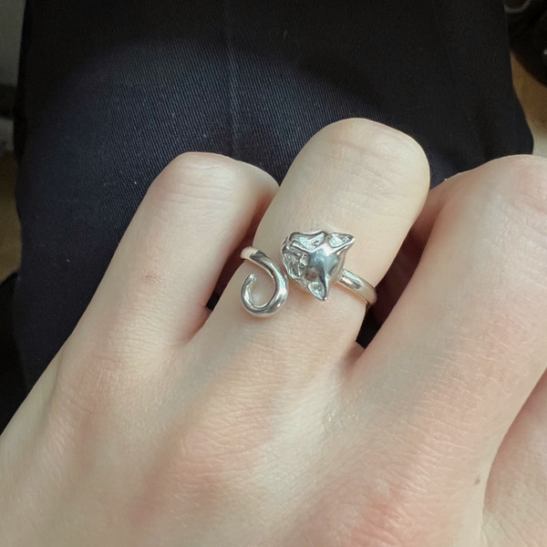 Sterling Silver Cat Ring 