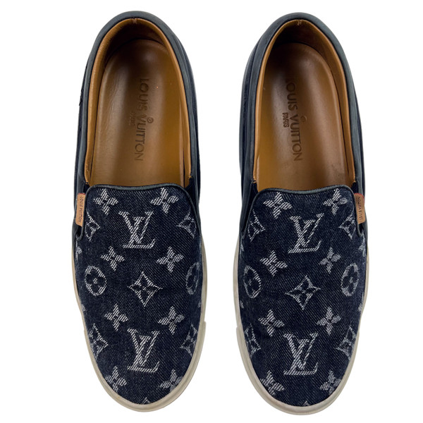 Louis Vuitton Denim Monogram Tempo Slip On Trainers