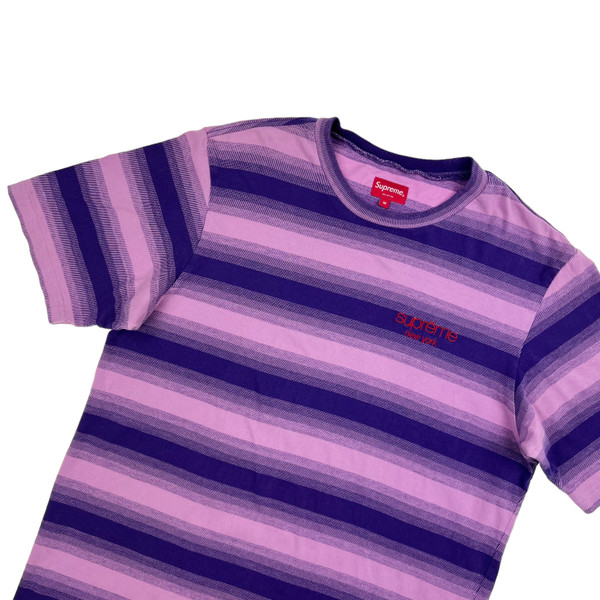 Supreme Purple Striped T Shirt 