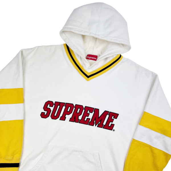 Supreme Hockey Pullover Hoodie White