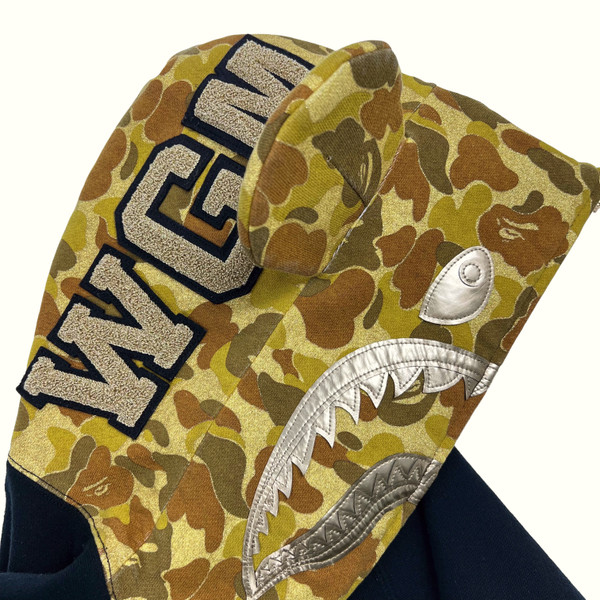 Bape x Bearbrick Gold Shark Hoodie