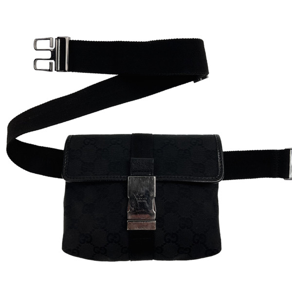 Gucci Black Monogram Waist Bag 