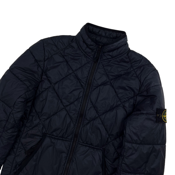 Stone Island Garment Dyed Quilted Micro Yarn Navy Jacket 