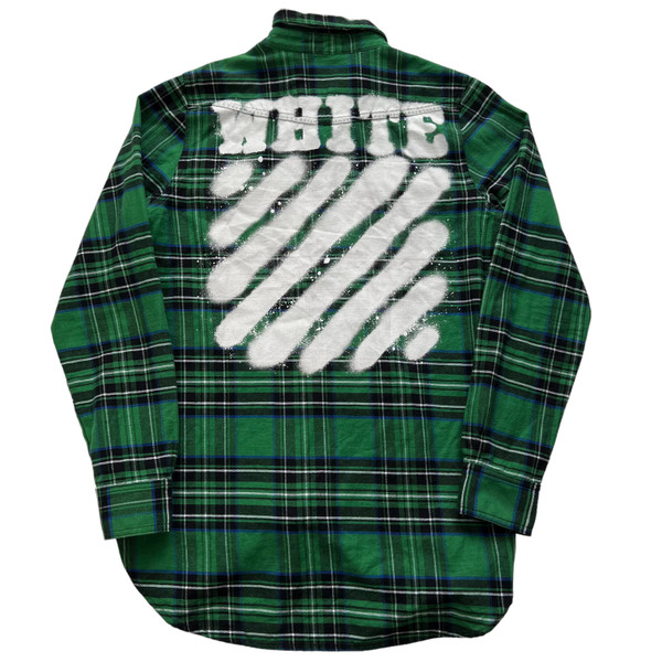 Off-White Spray Green Plaid Shirt 