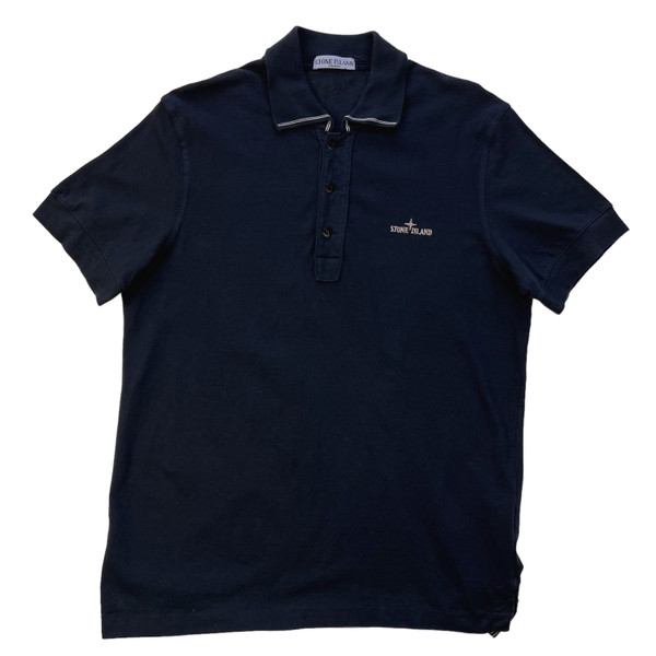 Stone Island Navy Embroidered Polo Shirt 