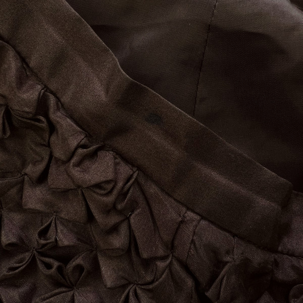 Issey Miyake Sample Brown Abstract Pleat Silk Skirt
