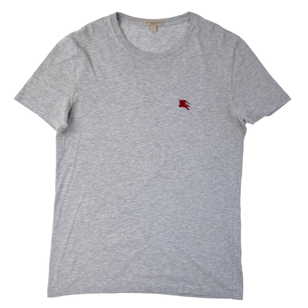 Burberry Grey Embroidered Logo T Shirt 