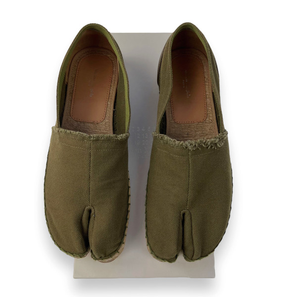 Maison Margiela Olive Canvas Tabi Espadrilles 