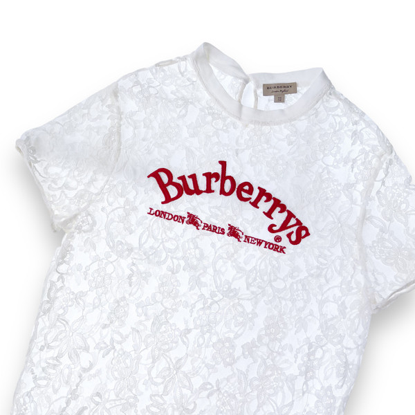 Burberry Archive Logo Lace T Shirt 