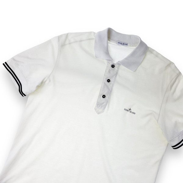Stone Island White Polo Shirt 