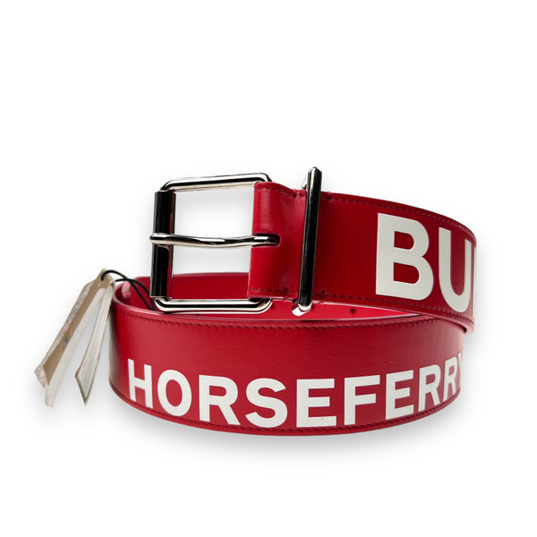 Burberry Horseferry Red Leather Belt 