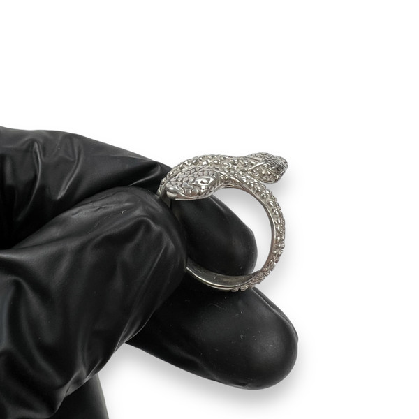 Sterling Silver Snake Double Head Ring