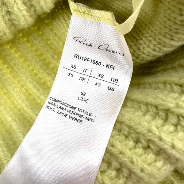 Rick Owens SS18 Sisyphus Lime Fisherman Sweater 