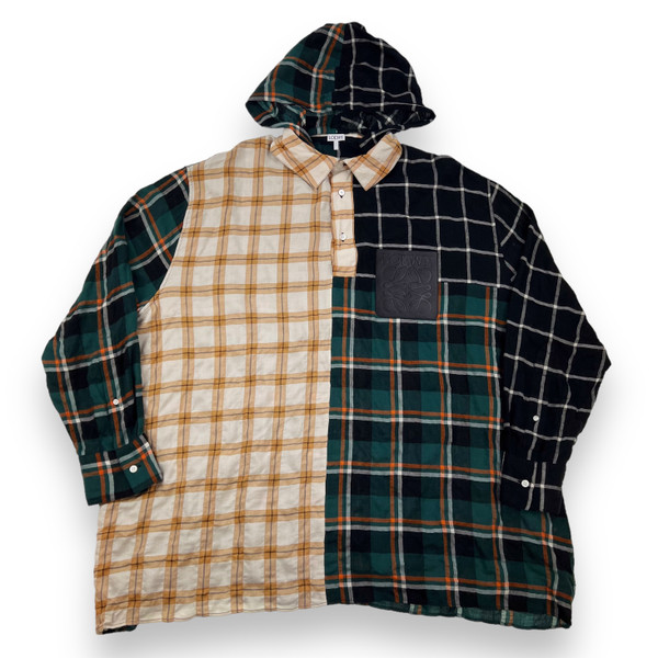 Loewe Oversize Patchwork Hooded Check Overshirt 