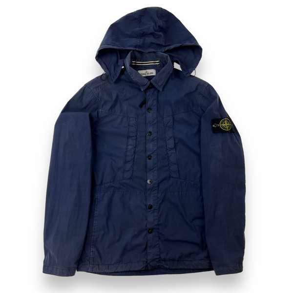 Stone Island Navy Hooded Overshirt Jacket 