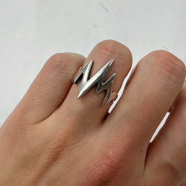 Sterling Silver Heartbeat Ring 