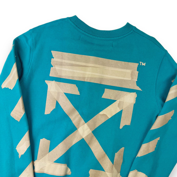 Off-White Tape Arrows Teal Sweatshirt 