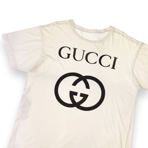 Gucci Interlocking GG Cream T Shirt 