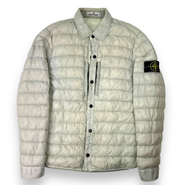 Stone Island Light Green Quilted Overshirt Jacket