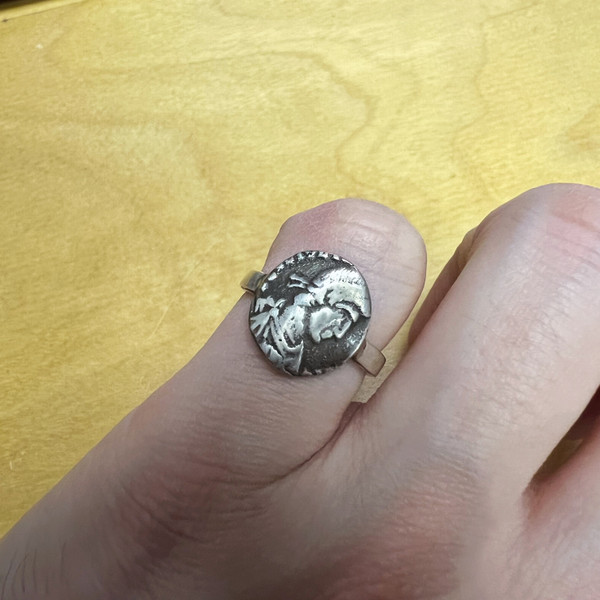 Sterling Silver Roman Siliqua Ring