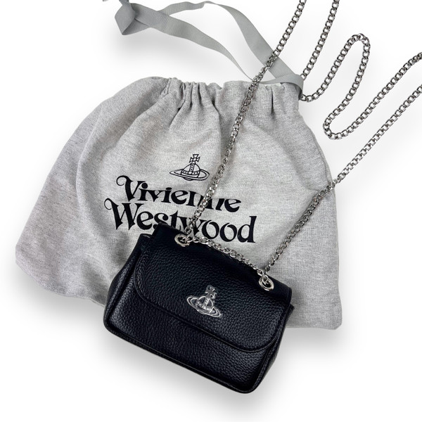 Vivienne Westwood Re-Vegan Grain Small Purse With Chain